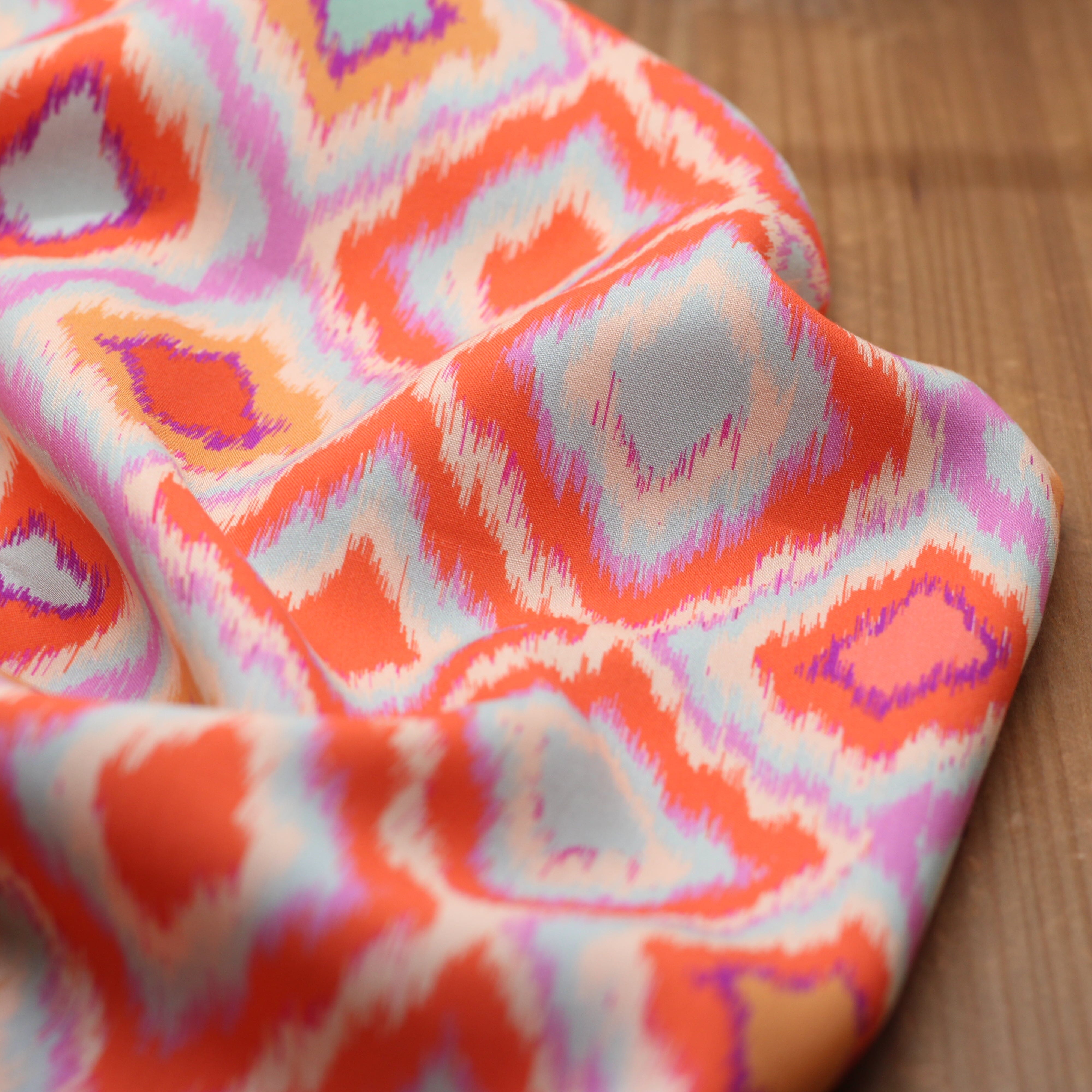 Tissu Viscose - ABSTRACT LOSANGES - Orange (vendu x10cm) Tissus Sélection Gaspard & Léonie | Gaspard et Léonie Tissus en ligne et Mercerie à Toulouse