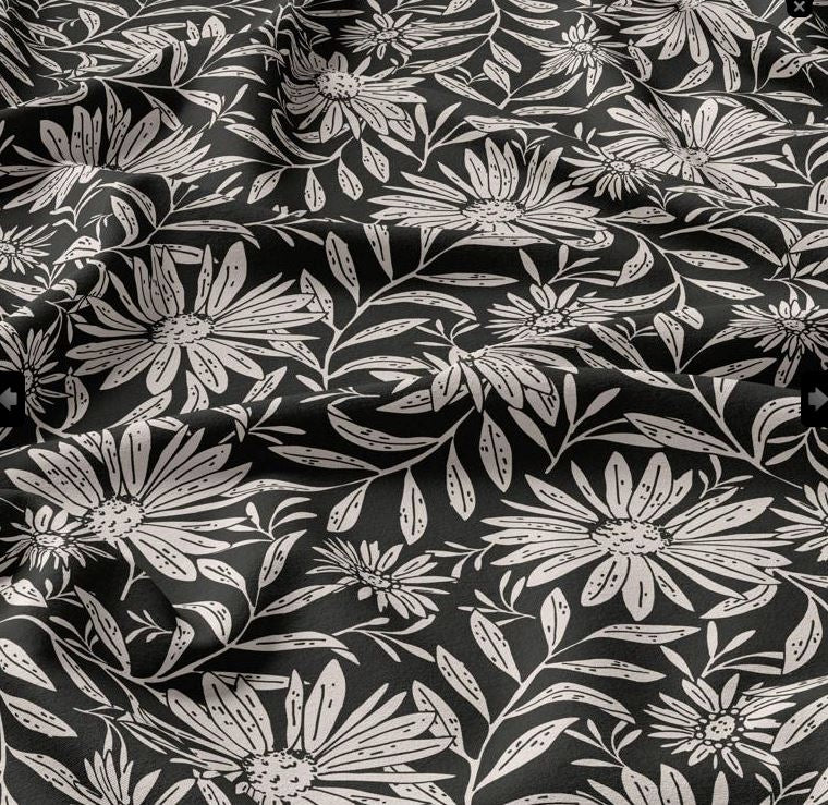 Tissu Viscose - BESTA - Noir Blanc (Vendu par 10cm) Tissus Sélection Gaspard & Léonie | Gaspard et Léonie Tissus en ligne et Mercerie à Toulouse