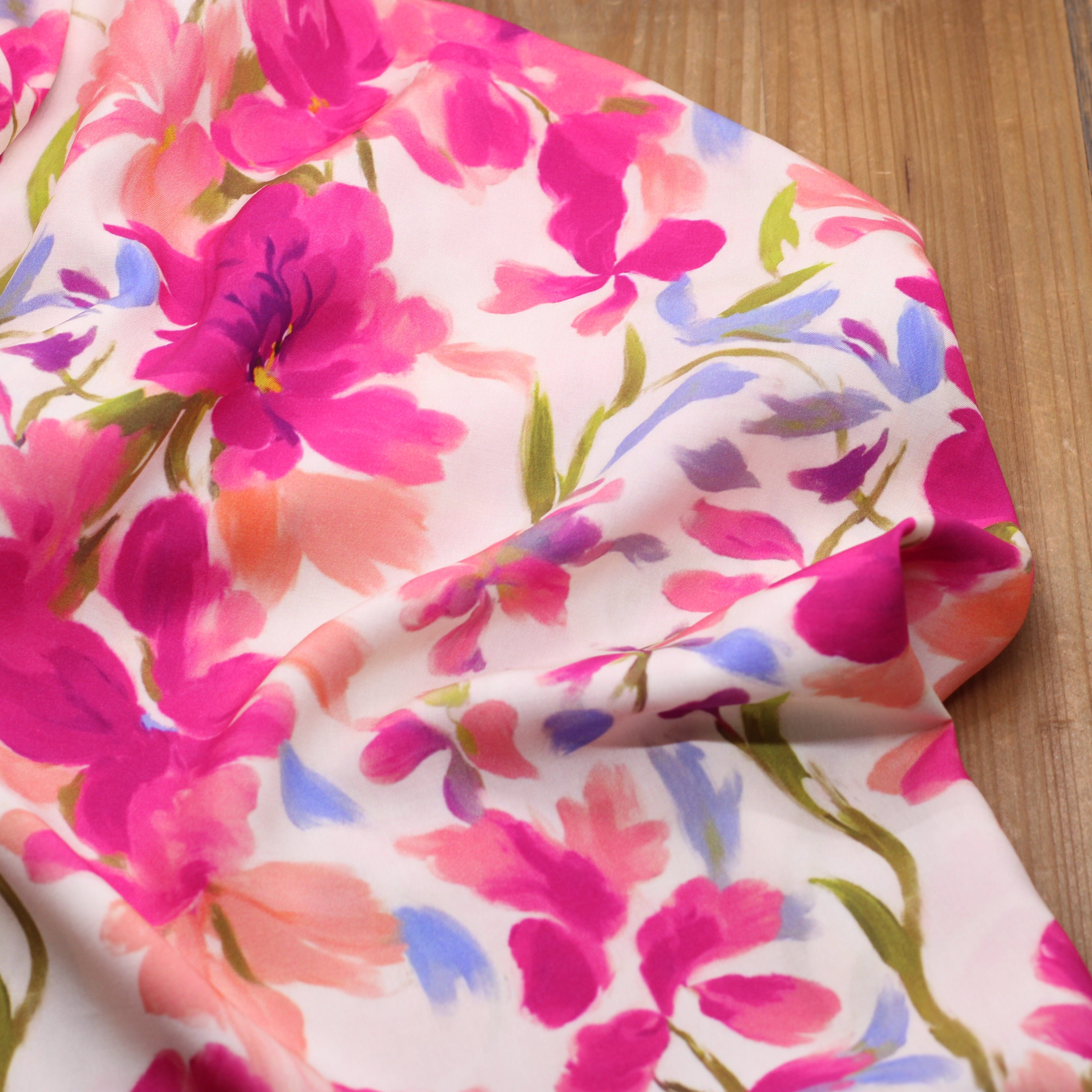 Tissu Viscose Fleuri PAMELA - Ecru (vendu x10cm) Tissus Sélection Gaspard & Léonie | Gaspard et Léonie Tissus en ligne et Mercerie à Toulouse