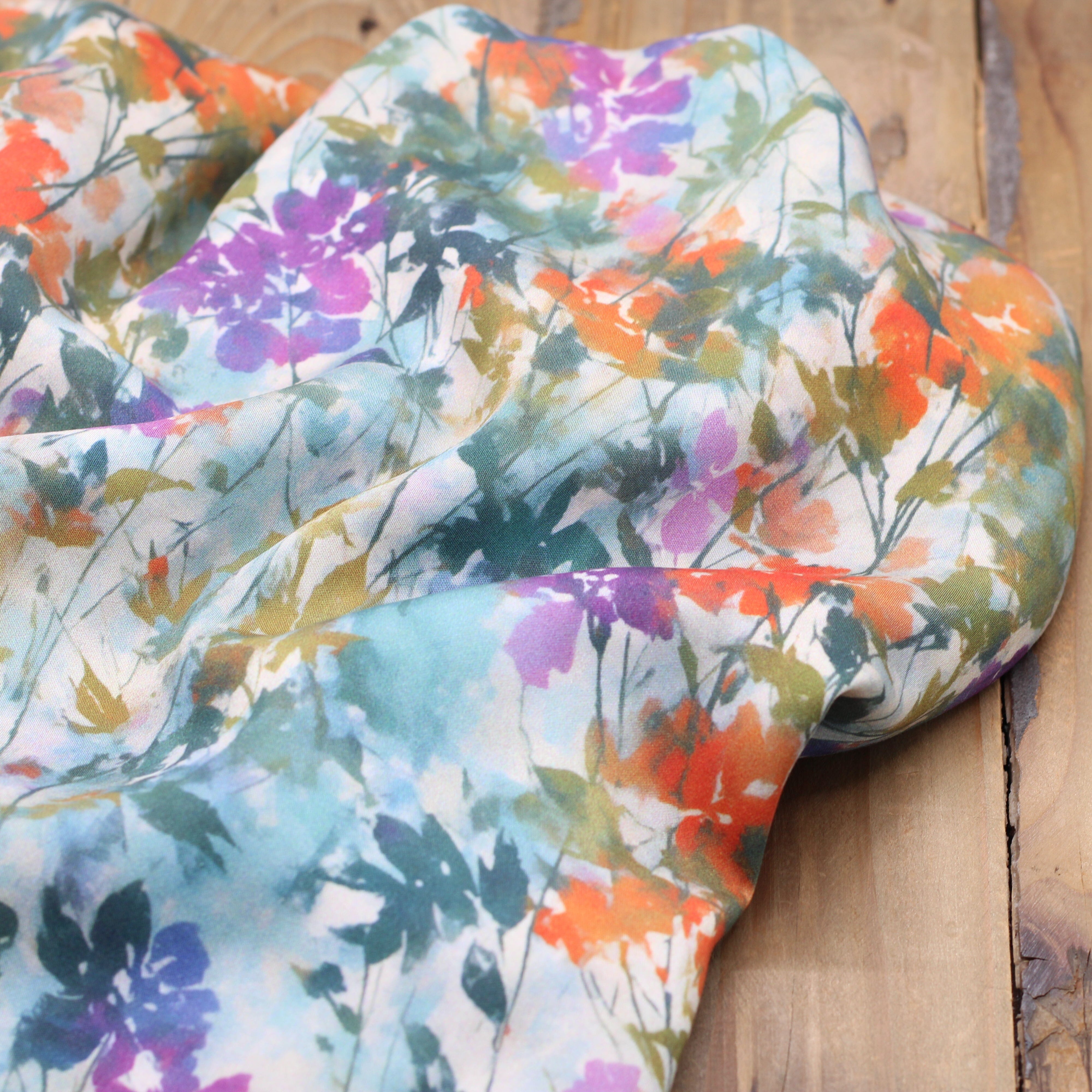 Tissu Viscose Fleurie - TINA - Gris (vendu x10cm) Tissus Sélection Gaspard & Léonie | Gaspard et Léonie Tissus en ligne et Mercerie à Toulouse