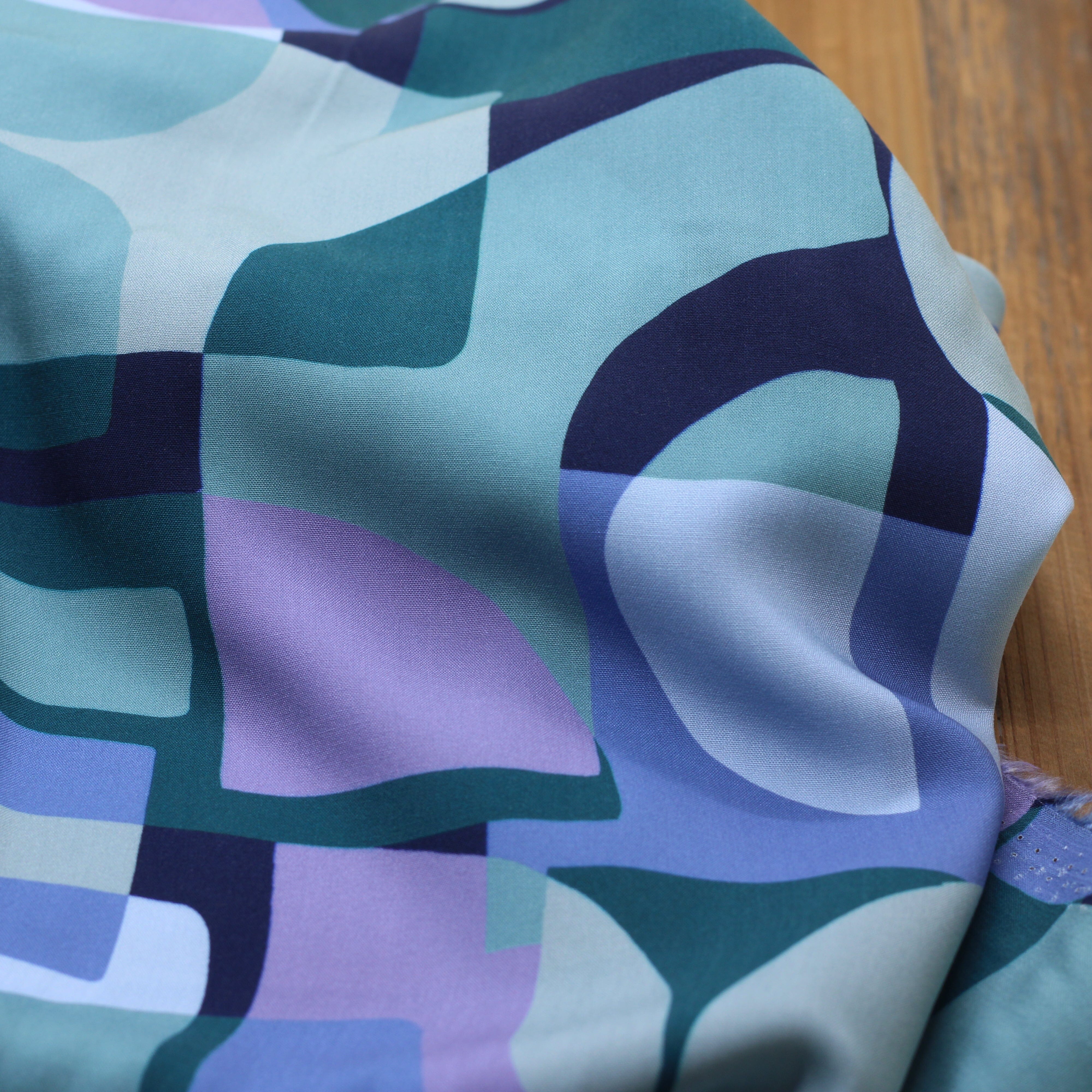 Tissu Viscose MODERN BLOCK - Vert (vendu x10cm) Tissus Sélection Gaspard & Léonie | Gaspard et Léonie Tissus en ligne et Mercerie à Toulouse