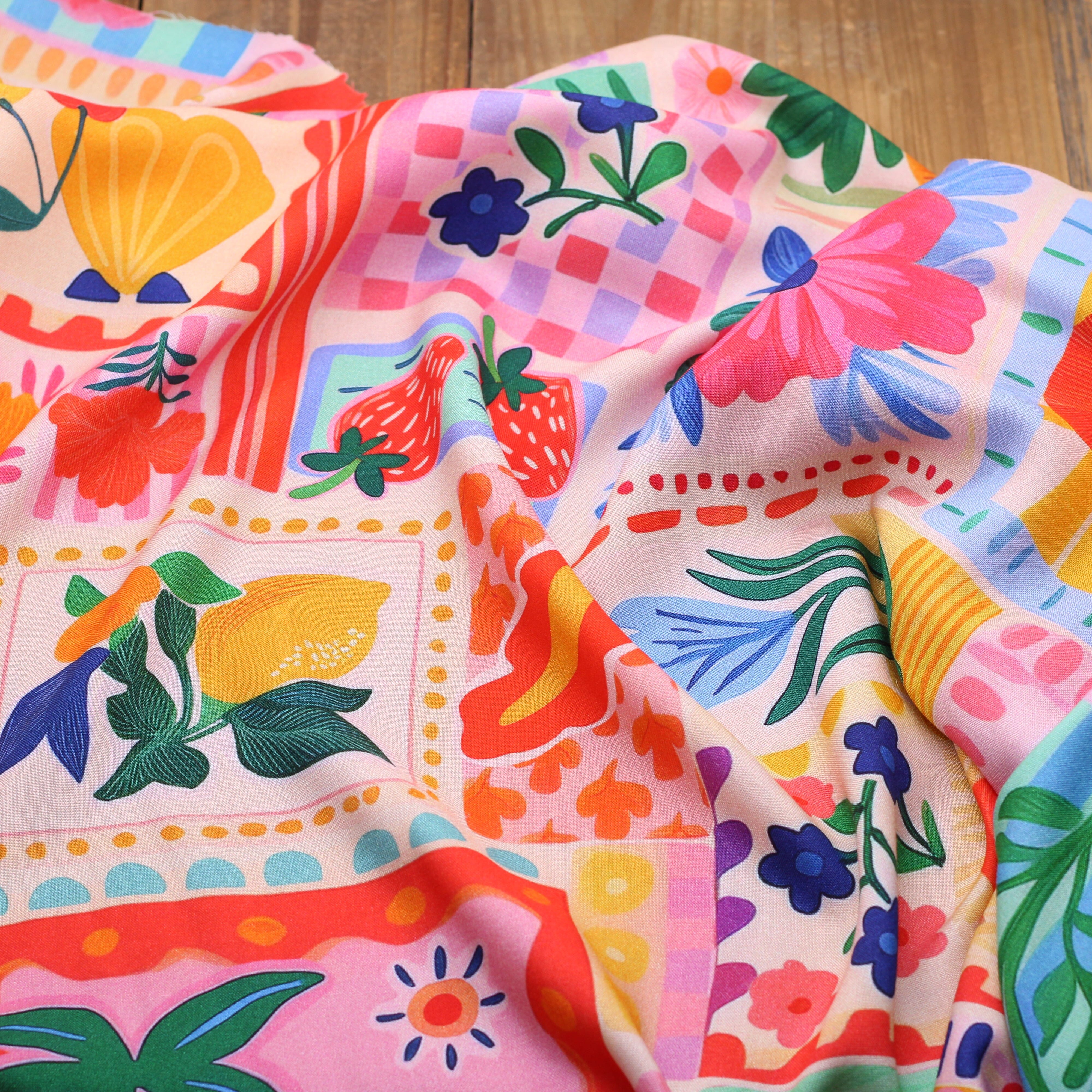 Tissu Viscose - NICE - Orange (Vendu par 10cm) Tissus DOMOTEX | Gaspard et Léonie Tissus en ligne et Mercerie à Toulouse