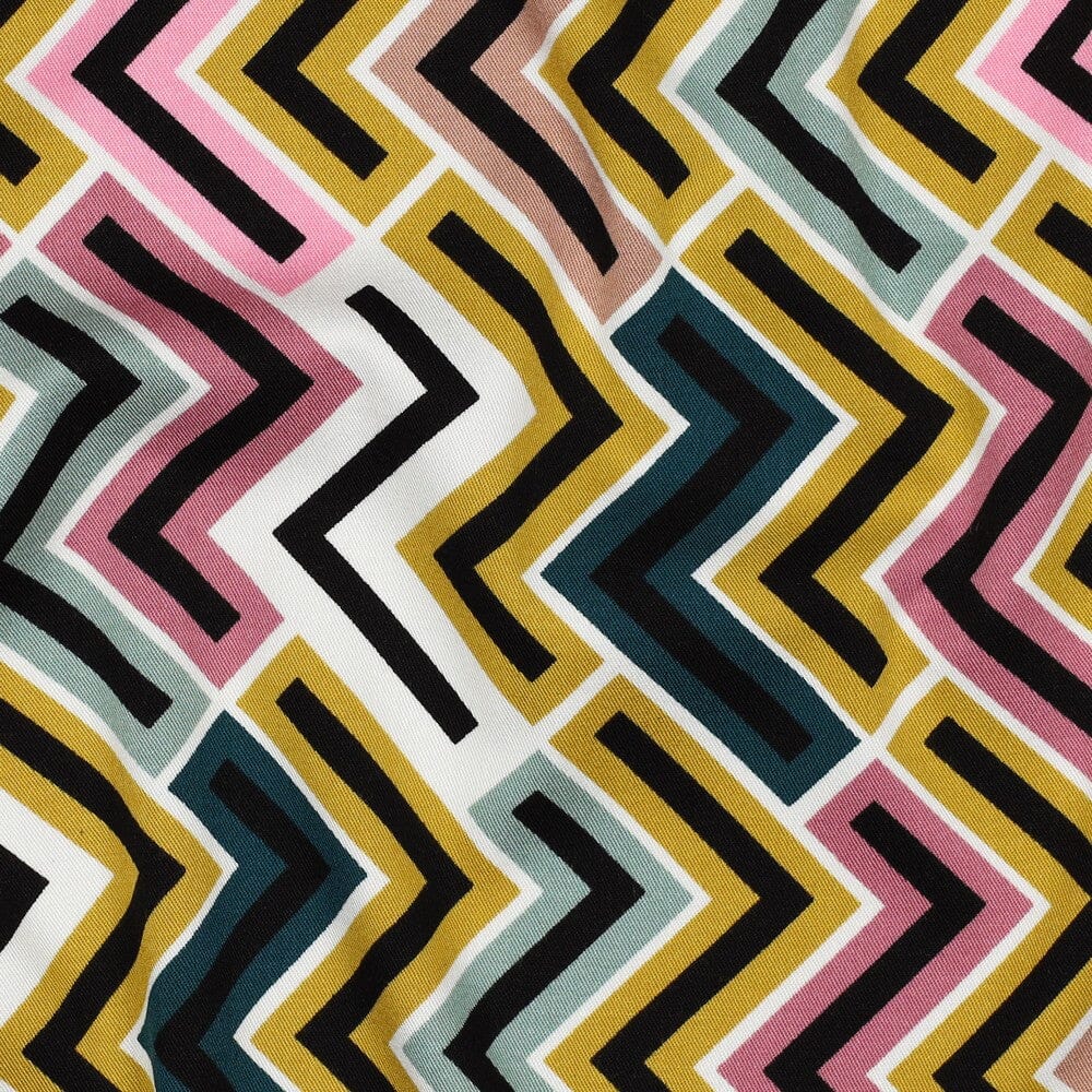 Tissu Viscose Stretch - GEOMETRIC ROZELA - Moutarde (Vendu x10cm) Tissus Sélection Gaspard & Léonie | Gaspard et Léonie Tissus en ligne et Mercerie à Toulouse