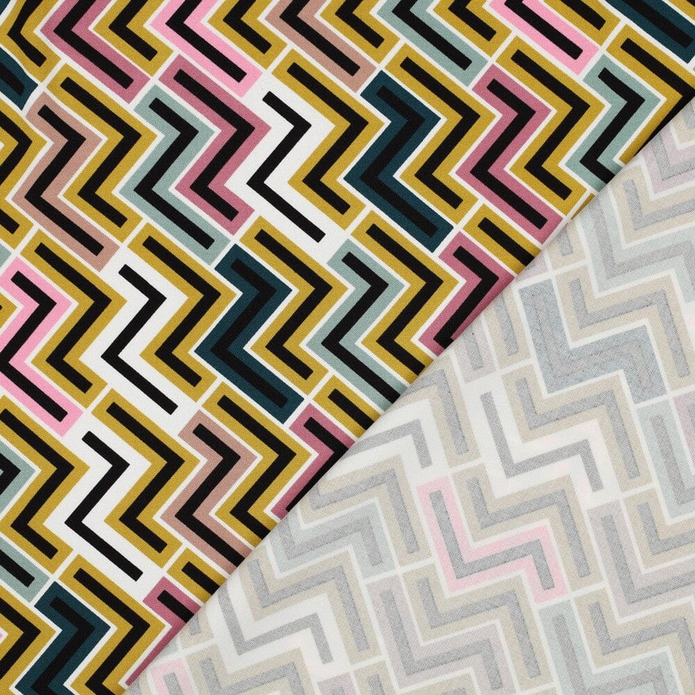 Tissu Viscose Stretch - GEOMETRIC ROZELA - Moutarde (Vendu x10cm) Tissus Sélection Gaspard & Léonie | Gaspard et Léonie Tissus en ligne et Mercerie à Toulouse