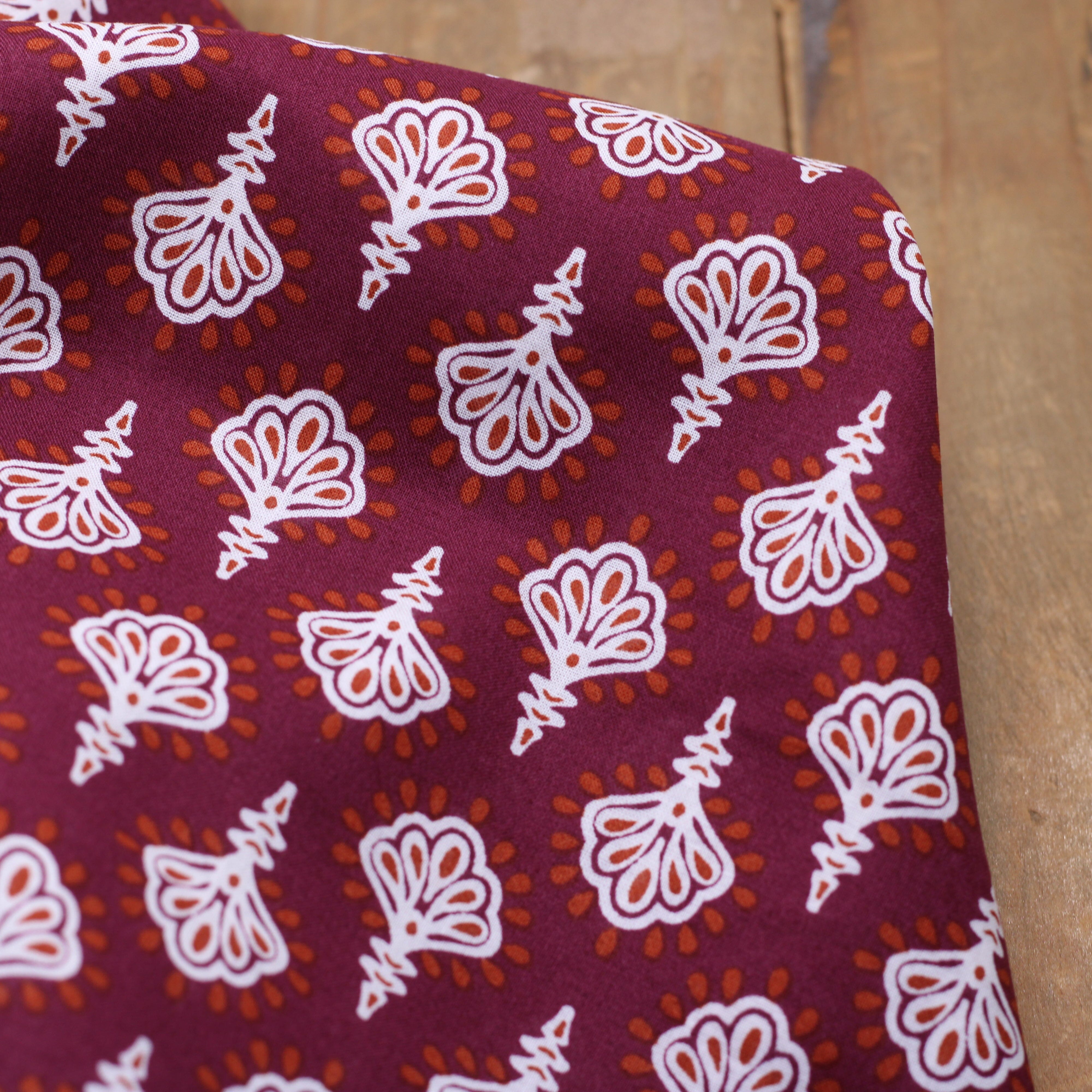 Tissu Voile de coton - SYMBOL ABSTRACT-Bordeaux (Vendu x10cm) Tissus Sélection Gaspard & Léonie | Gaspard et Léonie Tissus en ligne et Mercerie à Toulouse