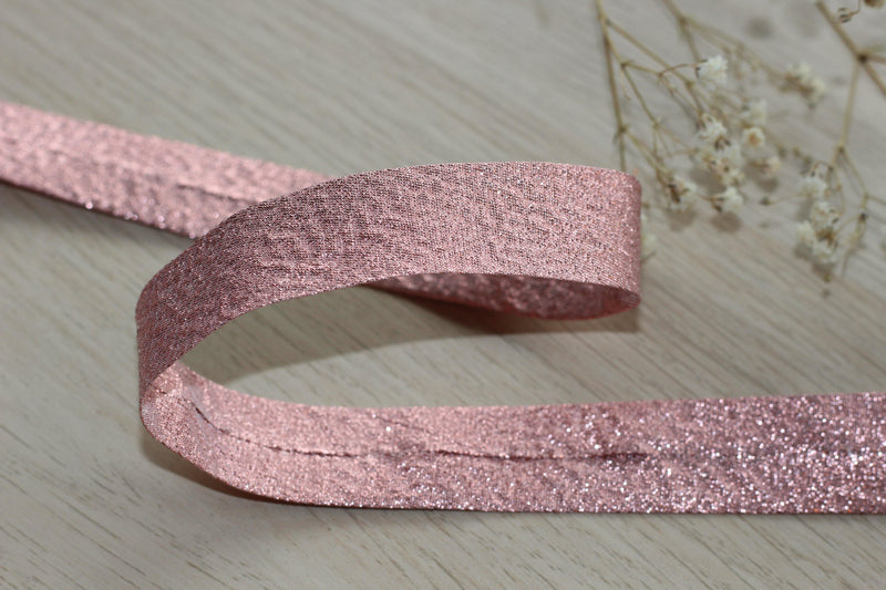Biais Lamé saumon 20mm Col:3602 - L'atelier de Gaspard et Léonie