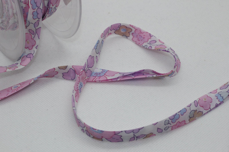 Biais Liberty BETSY- Rose Buvard 20mm (vendu x10cm) - L'atelier de Gaspard et Léonie