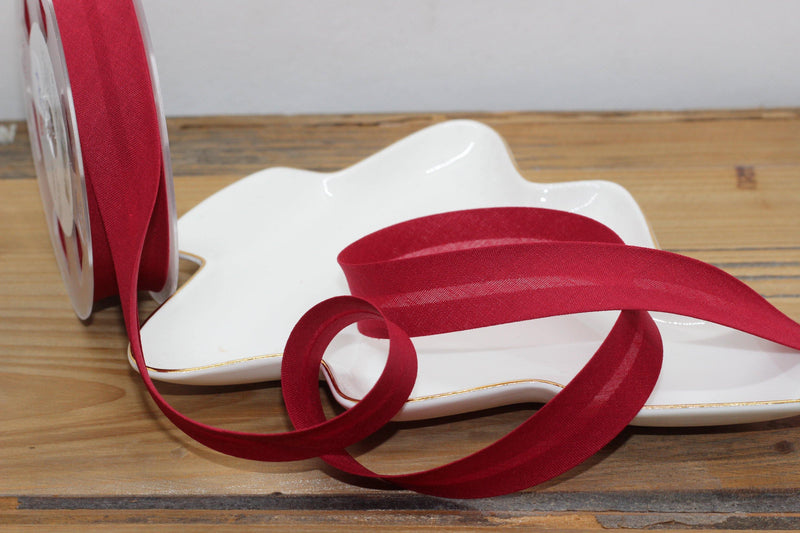 Biais Polycoton uni COL:547 20mm BORDEAUX(Vendu x10cm) - L'atelier de Gaspard et Léonie
