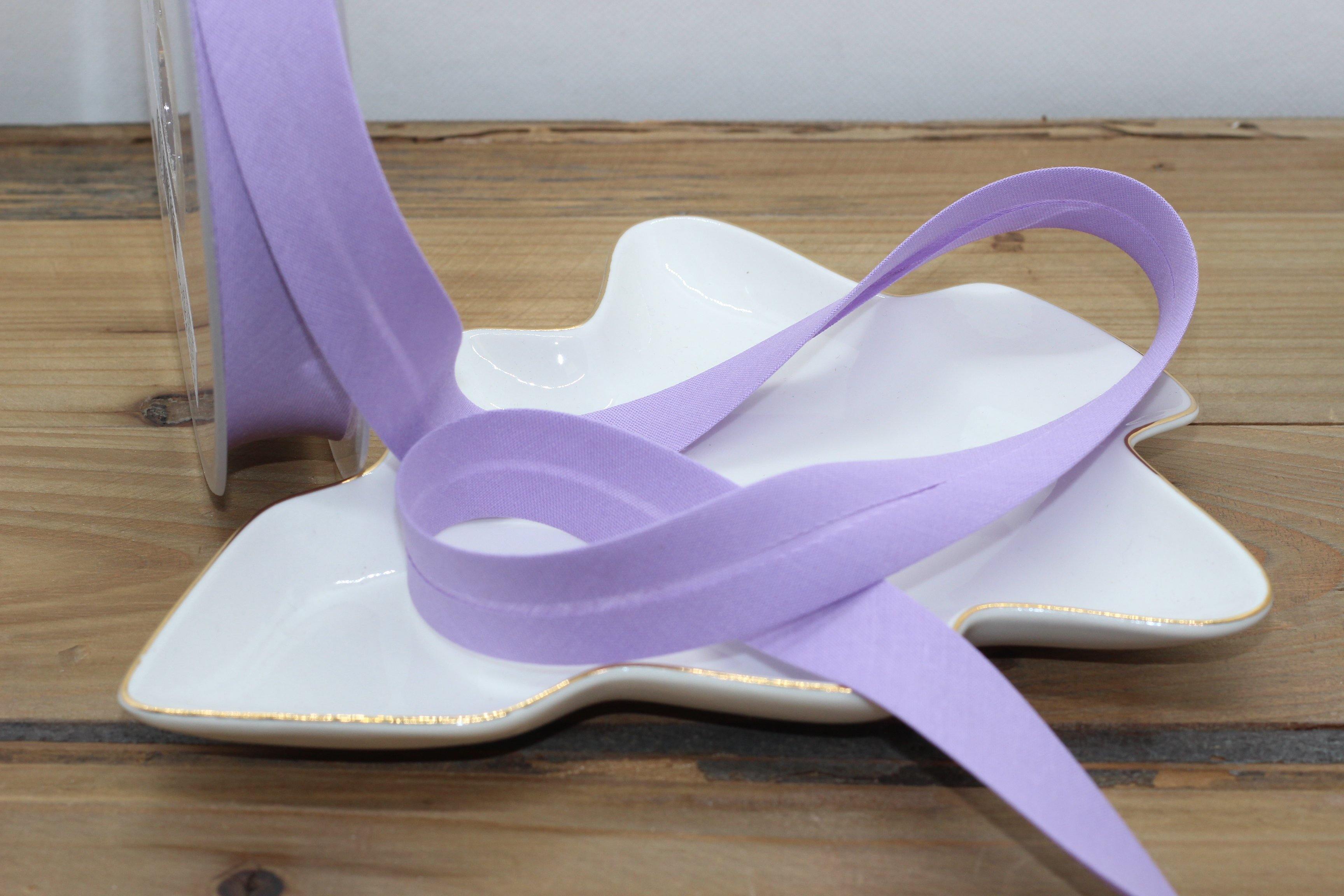 Biais Polycoton uni Violet mauve 20mm COL:44 (Vendu x10cm) - L'atelier de Gaspard et Léonie