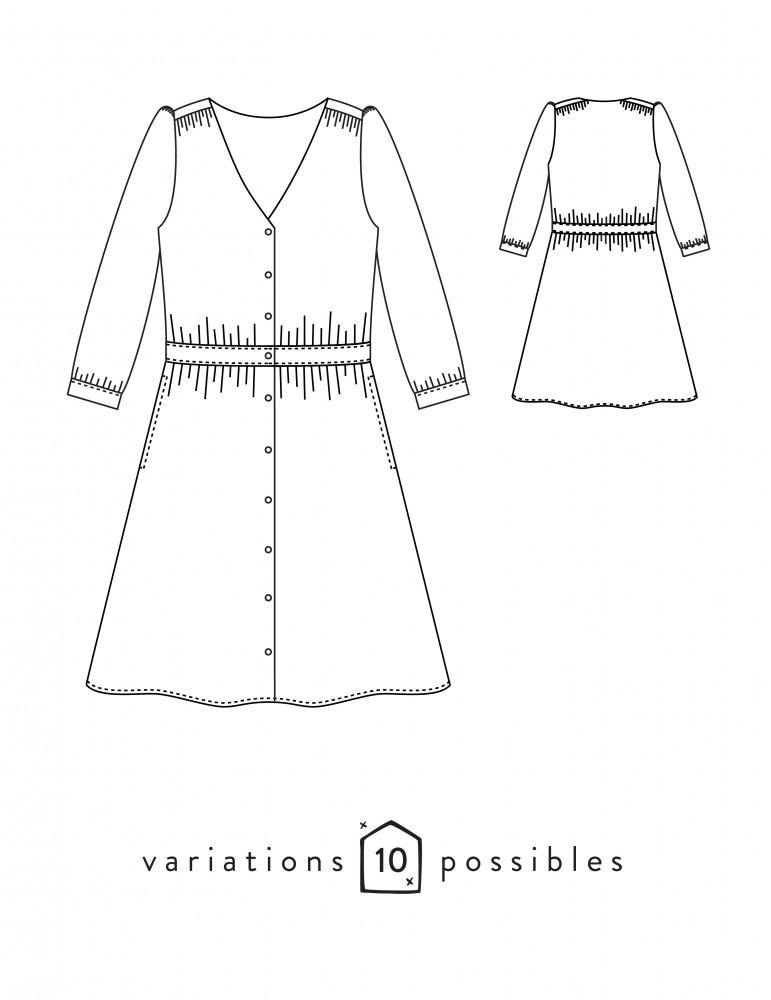 Blouse ou Robe femme HARMONIE Patron de couture pochette - L'atelier de Gaspard et Léonie