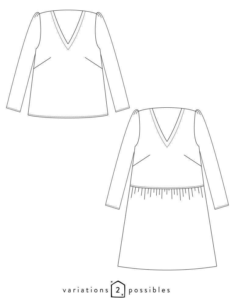 Blouse Robe femme IDYLLE Patron de couture pochette - L'atelier de Gaspard et Léonie