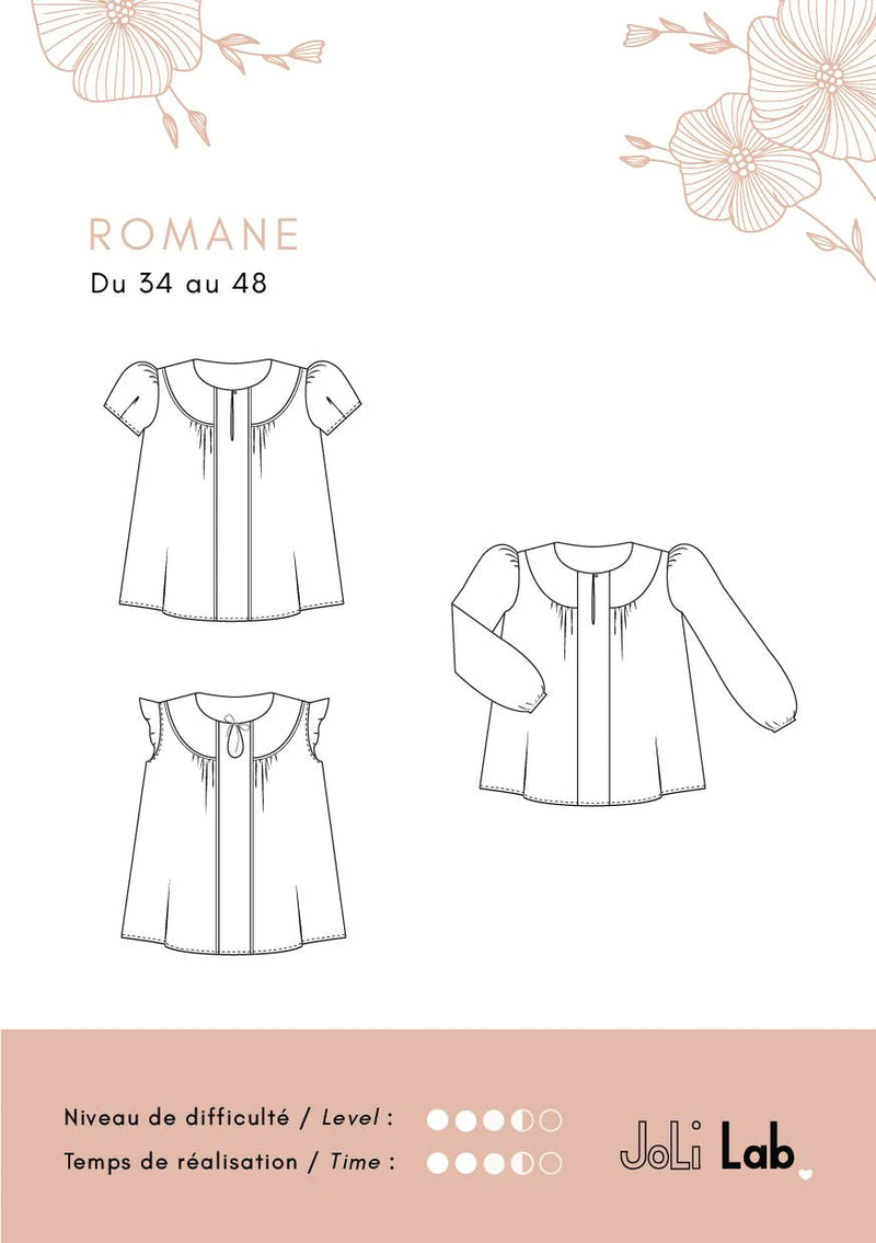Blouse ROMANE - Patron de couture pochette - JOLI LAB Patron de couture JOLI LAB | Gaspard et Léonie Tissus en ligne et Mercerie à Toulouse