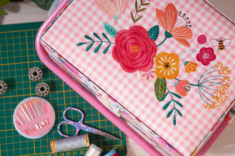 Boite à couture Moyen Modèle -Folk Rose Brodée (MM) Mercerie Sélection Gaspard & Léonie | Gaspard et Léonie Tissus Mercerie Toulouse