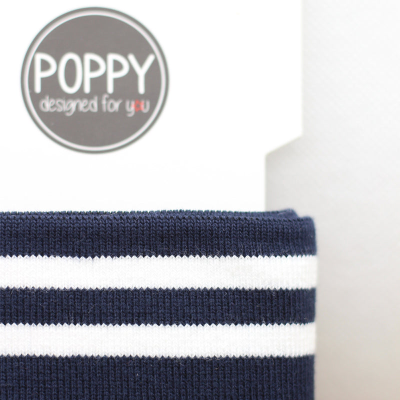 Bord Côte - Bleu marine / Blanc (Vendu x10cm) Tissus POPPY Designed For You | Gaspard et Léonie Tissus Mercerie Toulouse