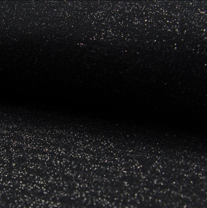 Bord Côte Noir - Glitter Argent (Vendu x10cm) Tissus Sélection Gaspard & Léonie | Gaspard et Léonie Tissus Mercerie Toulouse
