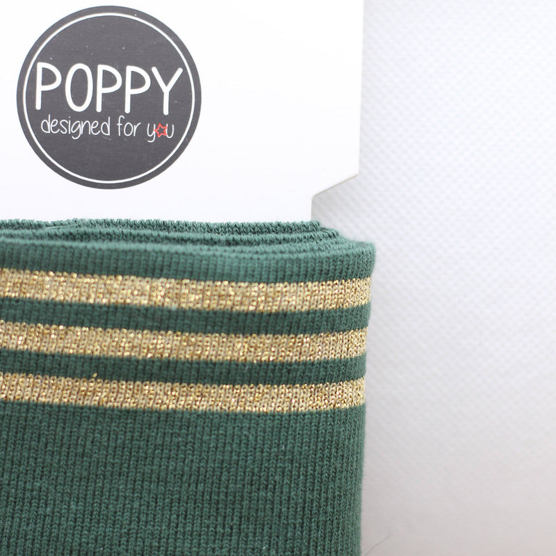 Bord Côte - Vert kaki / Or doré (Vendu x10cm) Tissus POPPY Designed For You | Gaspard et Léonie Tissus Mercerie Toulouse