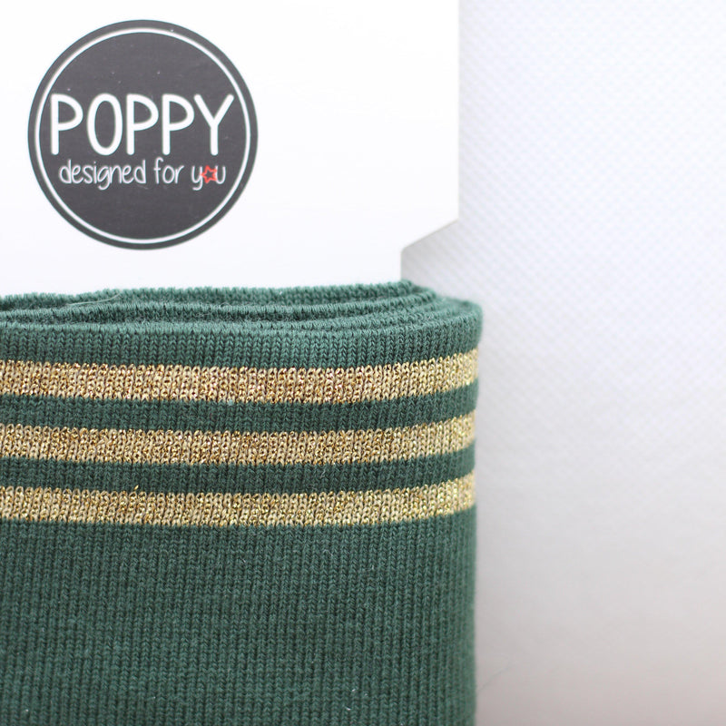 Bord Côte - Vert kaki / Or doré (Vendu x10cm) Tissus POPPY Designed For You | Gaspard et Léonie Tissus Mercerie Toulouse
