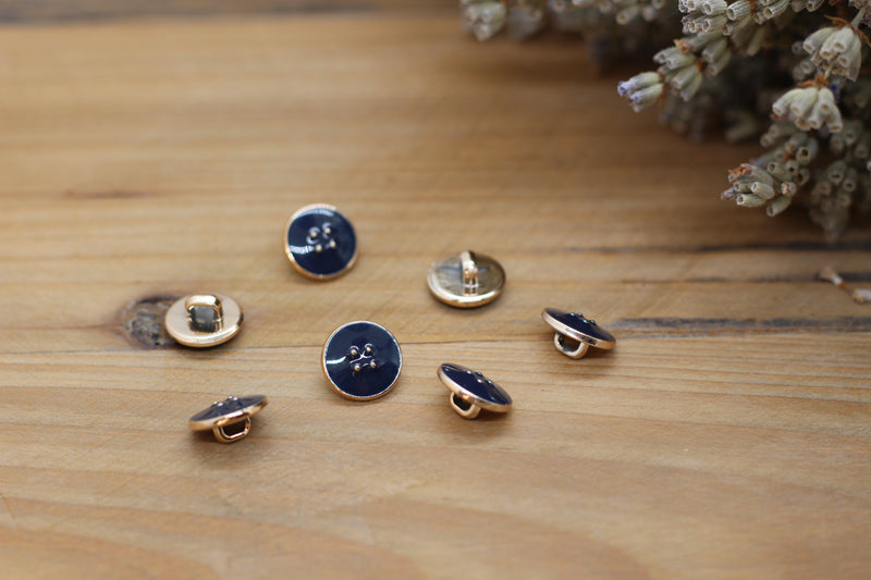 Bouton Emaillé VIC bleu marine - L'atelier de Gaspard et Léonie