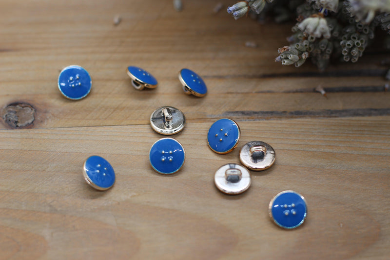 Bouton Emaillé VIC Bleu turquoise - L'atelier de Gaspard et Léonie