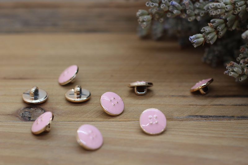Bouton Emaillé VIC Rose - L'atelier de Gaspard et Léonie