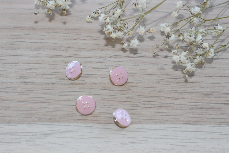 Bouton Emaillé VIC Rose - L'atelier de Gaspard et Léonie