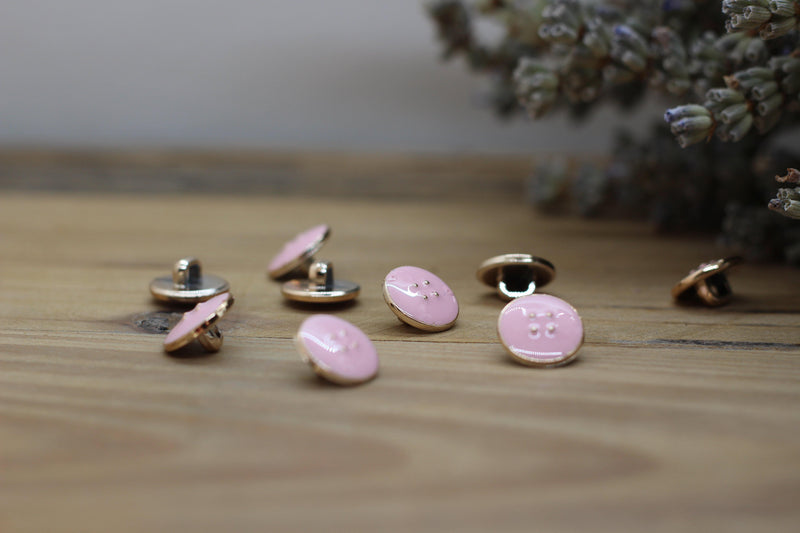 Bouton Emaillé VIC Rose - L'atelier de Gaspard et Léonie