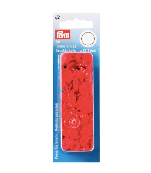 Boutons pression Color Snaps Rouge clair 12,4 mm Mercerie Prym | Gaspard et Léonie Tissus en ligne et Mercerie à Toulouse