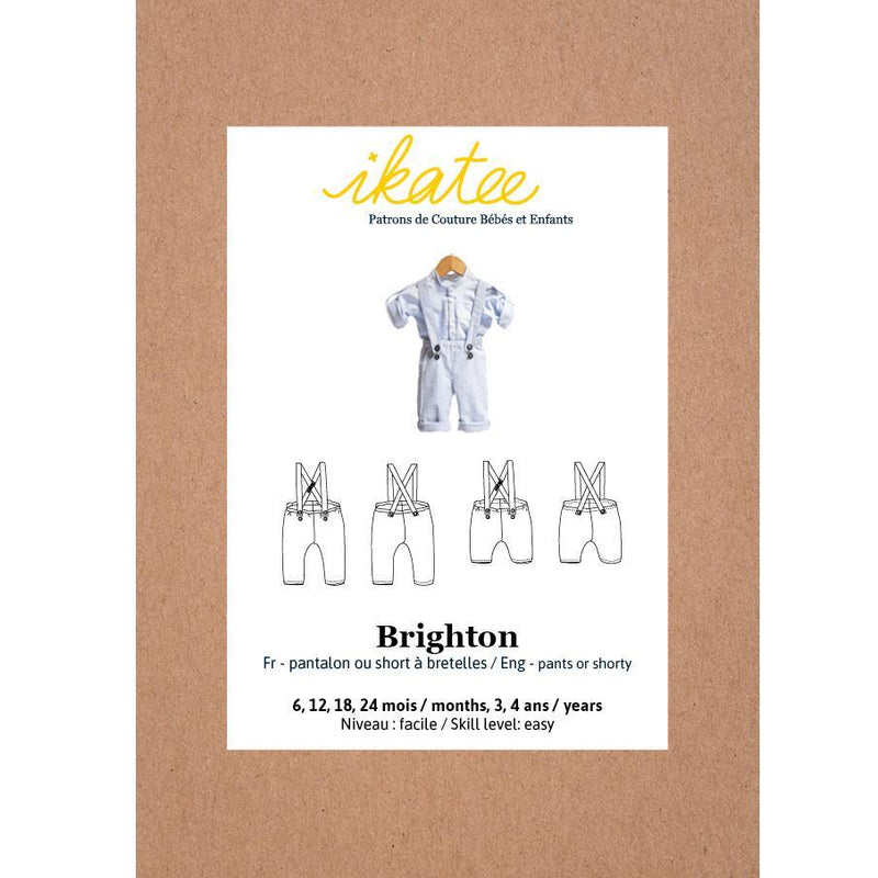 BRIGHTON Enfant Pantalon/Short à bretelles patron de couture pochette Patron de couture Ikatee | Gaspard et Léonie Tissus Mercerie Toulouse