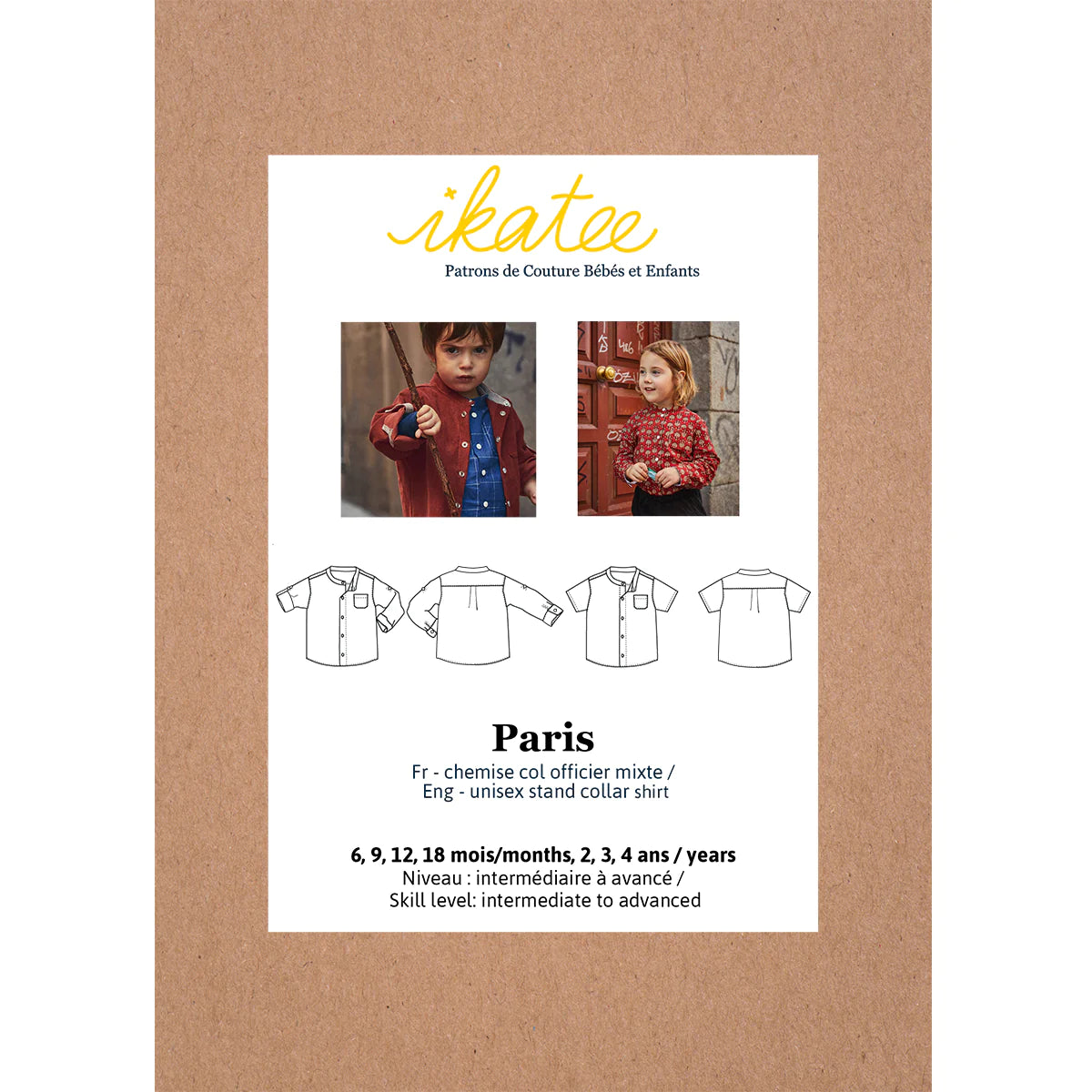 Chemise PARIS - patron de couture pochette - IKATEE Patron de couture Ikatee | Gaspard et Léonie Tissus en ligne et Mercerie à Toulouse