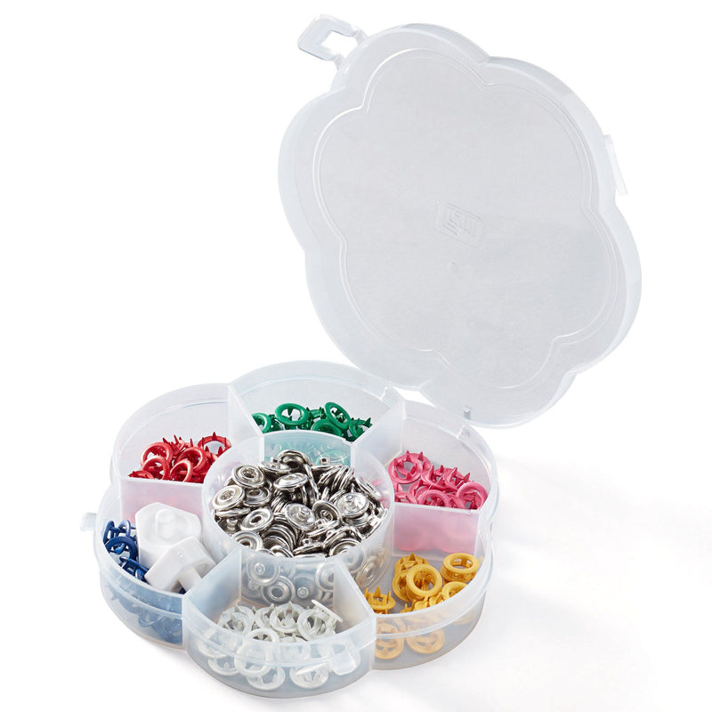 Coffret Boite Pressions Jersey 8mm x 60 / 6 coloris Mercerie Prym | Gaspard et Léonie Tissus Mercerie Toulouse