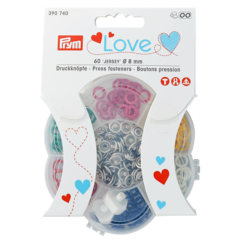 Coffret Boite Pressions Jersey 8mm x 60 / 6 coloris Mercerie Prym | Gaspard et Léonie Tissus Mercerie Toulouse