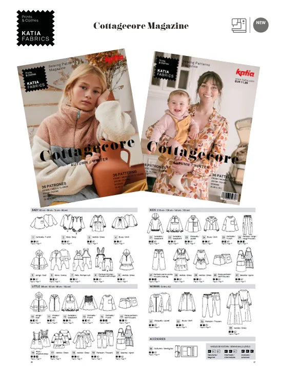 COTTAGECORE Automne/Hiver Livre de couture - KATIA FABRICS Librairie katia Fabrics | Gaspard et Léonie Tissus en ligne et Mercerie à Toulouse