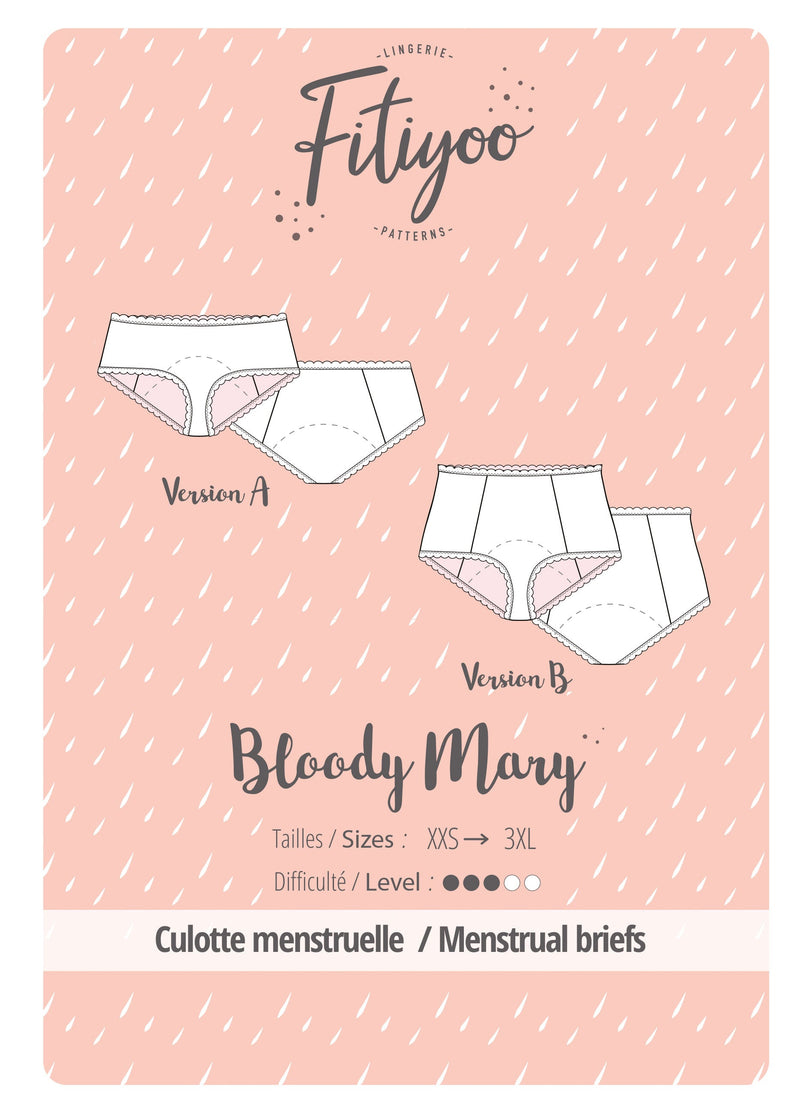 Culotte menstruelle - BLOODY MARY - Patron de couture pochette FITIYOO Patron de couture Fitiyoo | Gaspard et Léonie Tissus en ligne et Mercerie à Toulouse
