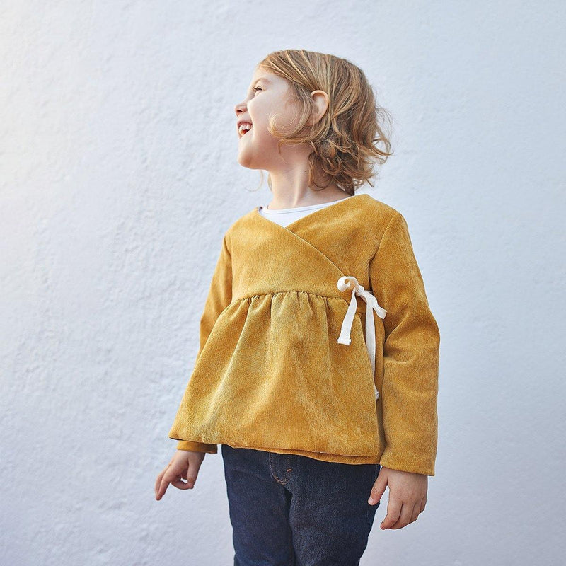 DUBLIN Enfant ROBE-Gilet croisé Cardigan patron de couture pochette - L'atelier de Gaspard et Léonie