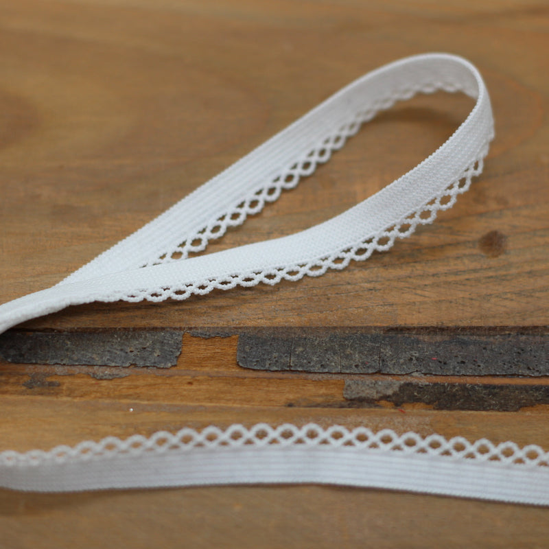 Elastique Dentelle lingerie 10mm - Blanc (vendu x10cm) Mercerie Sélection Gaspard & Léonie | Gaspard et Léonie Tissus en ligne et Mercerie à Toulouse