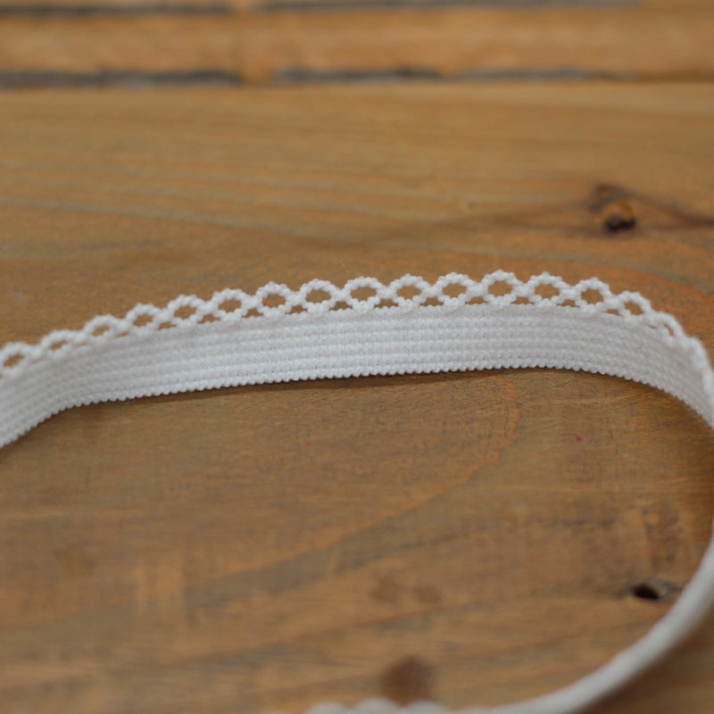 Elastique Dentelle lingerie 10mm - Blanc (vendu x10cm) Mercerie Sélection Gaspard & Léonie | Gaspard et Léonie Tissus en ligne et Mercerie à Toulouse