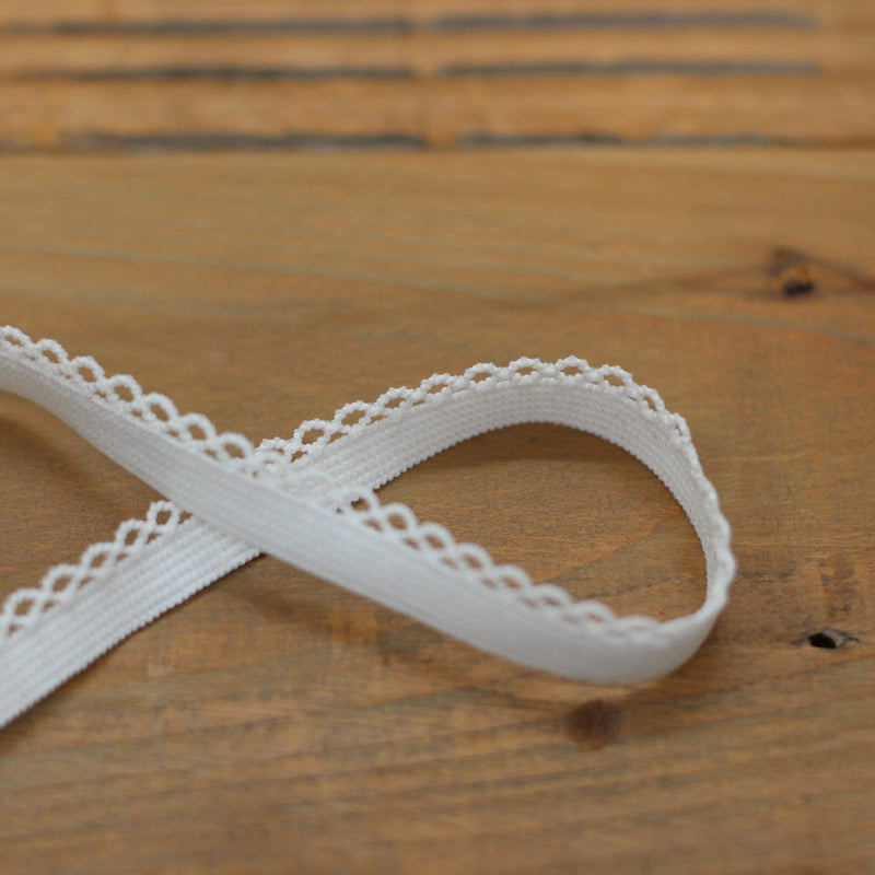 Elastique Dentelle lingerie 10mm - Blanc (vendu x10cm) Mercerie Sélection Gaspard & Léonie | Gaspard et Léonie Tissus en ligne et Mercerie à Toulouse