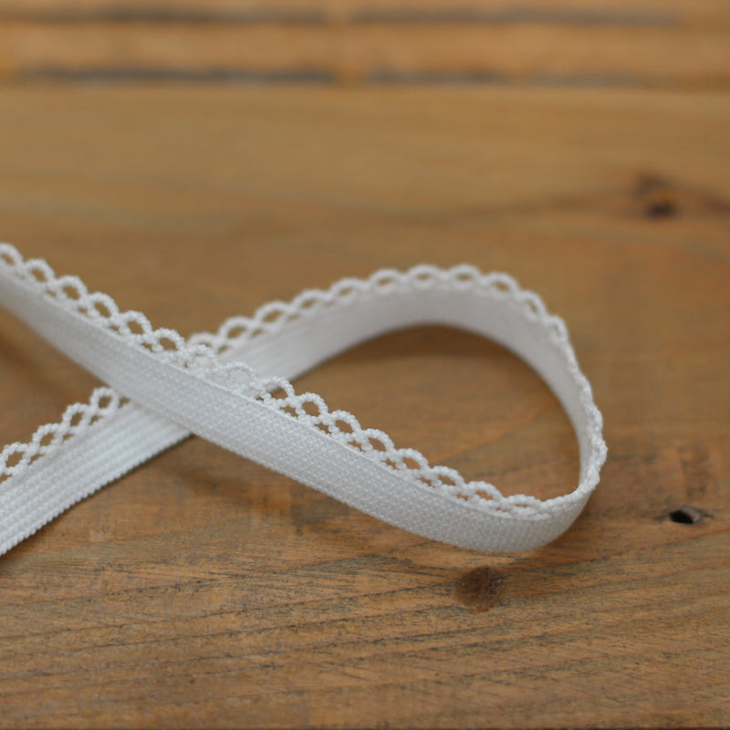 Elastique Dentelle lingerie 10mm - Blanc (vendu x10cm) Mercerie Sélection Gaspard & Léonie | Gaspard et Léonie Tissus en ligne et Mercerie à Toulouse