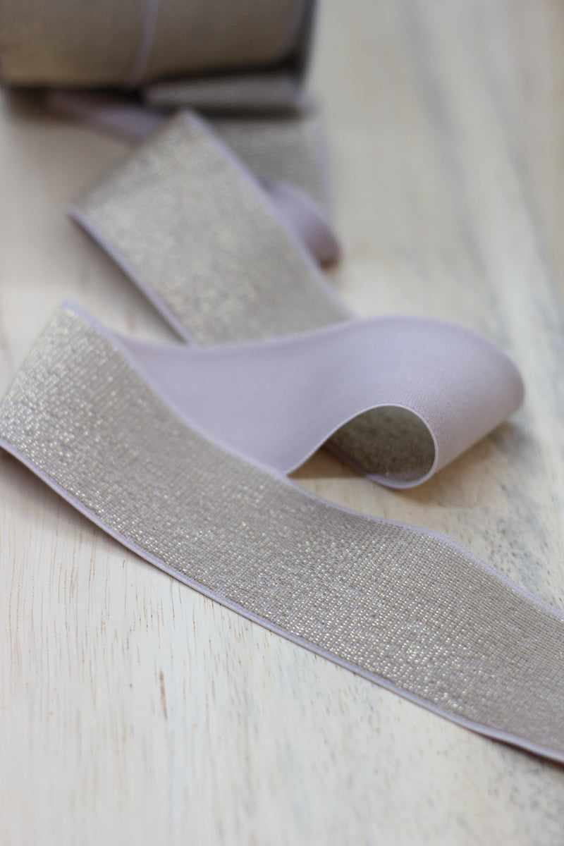 Elastique Large Lurex Nude/Doré (Vendu x10cm) - L'atelier de Gaspard et Léonie