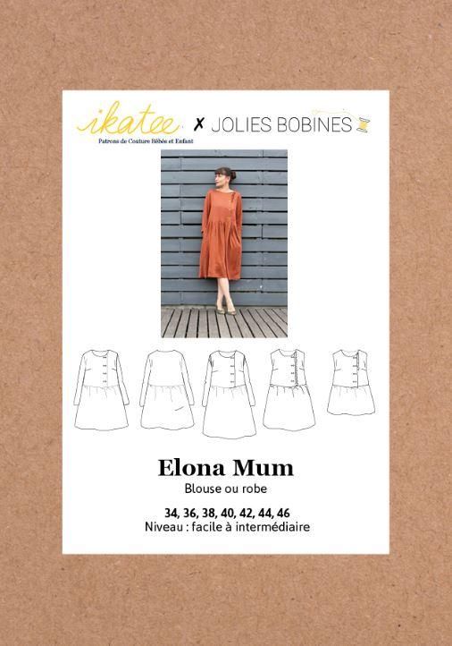 ELONA Mum Blouse ou Robe Patron de couture pochette - L'atelier de Gaspard et Léonie