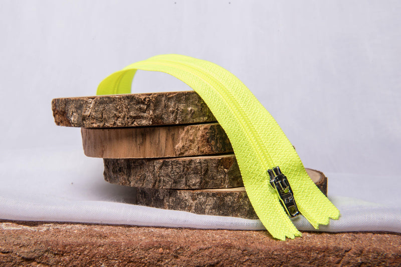 Fermeture Eclair Spirale JAUNE FLUO- Non Séparable Z51 365 - L'atelier de Gaspard et Léonie