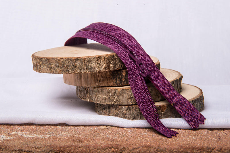 Fermeture Eclair Spirale Violet prune - Non Séparable Z51 859 - L'atelier de Gaspard et Léonie