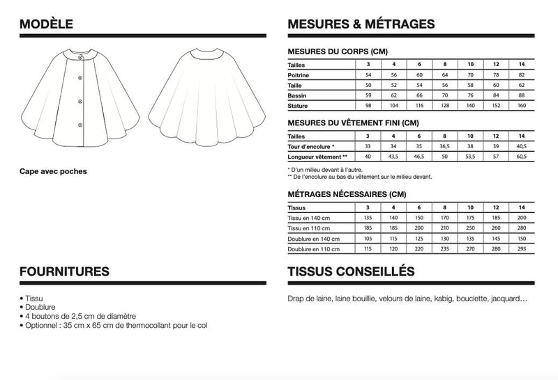 HARRY MINI Cape Patron de couture pochette - L'atelier de Gaspard et Léonie