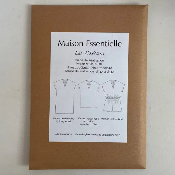 Les Kaftans - Patron de couture pochette - MAISON ESSENTIELLE Patron de couture MAISON ESSENTIELLE | Gaspard et Léonie Tissus en ligne et Mercerie à Toulouse