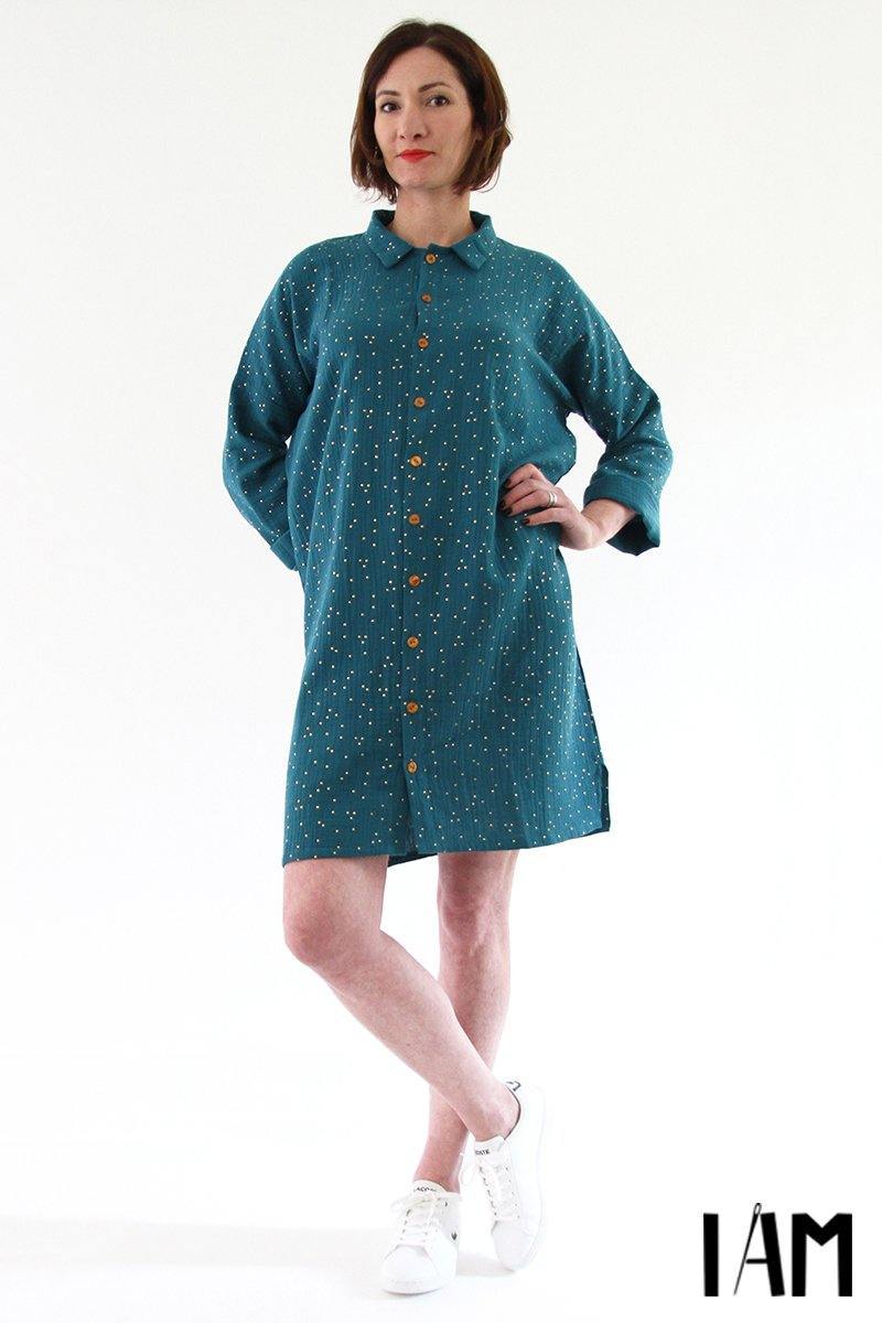 LUCIENNE Robe chemise ou Tunique Patron de couture pochette - L'atelier de Gaspard et Léonie