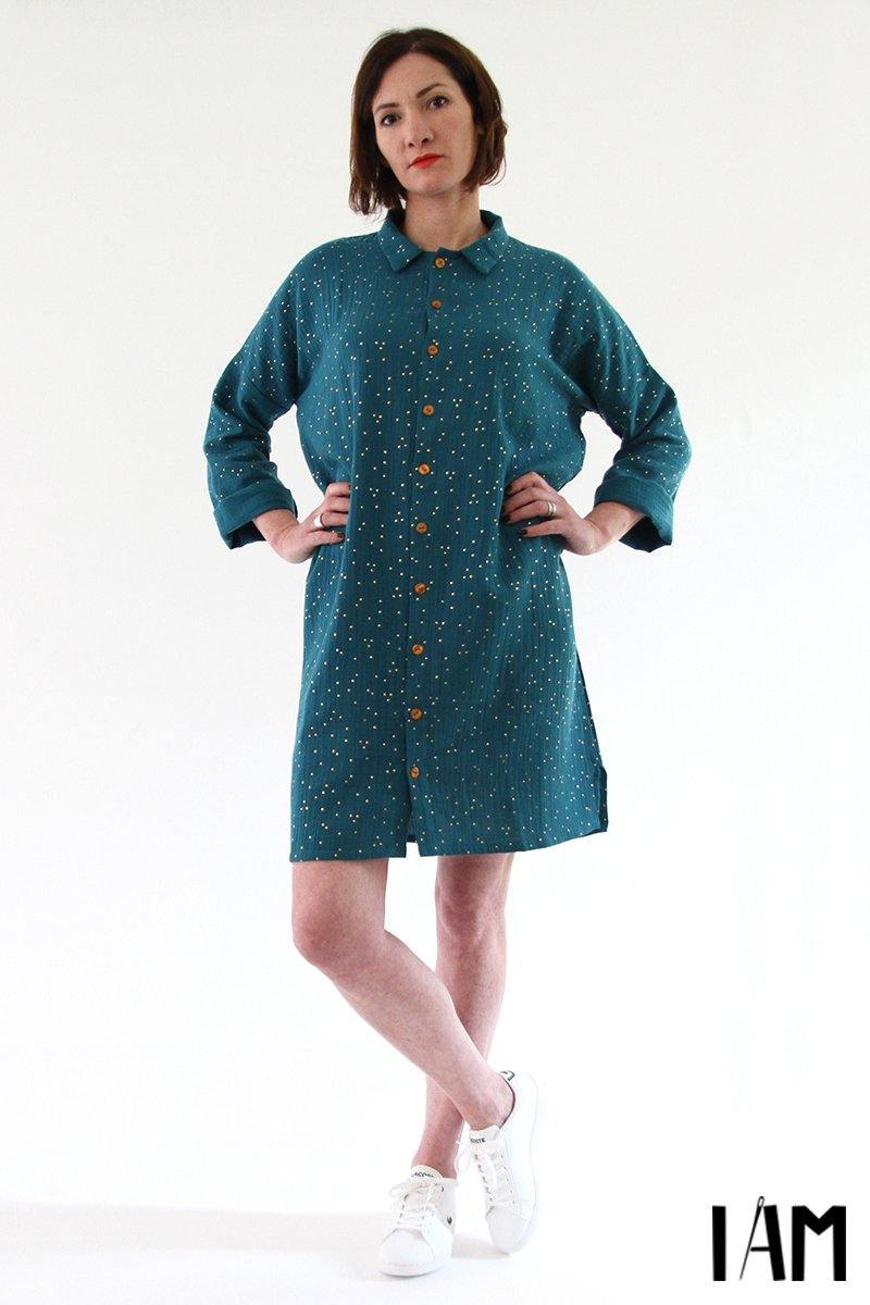 LUCIENNE Robe chemise ou Tunique Patron de couture pochette - L'atelier de Gaspard et Léonie