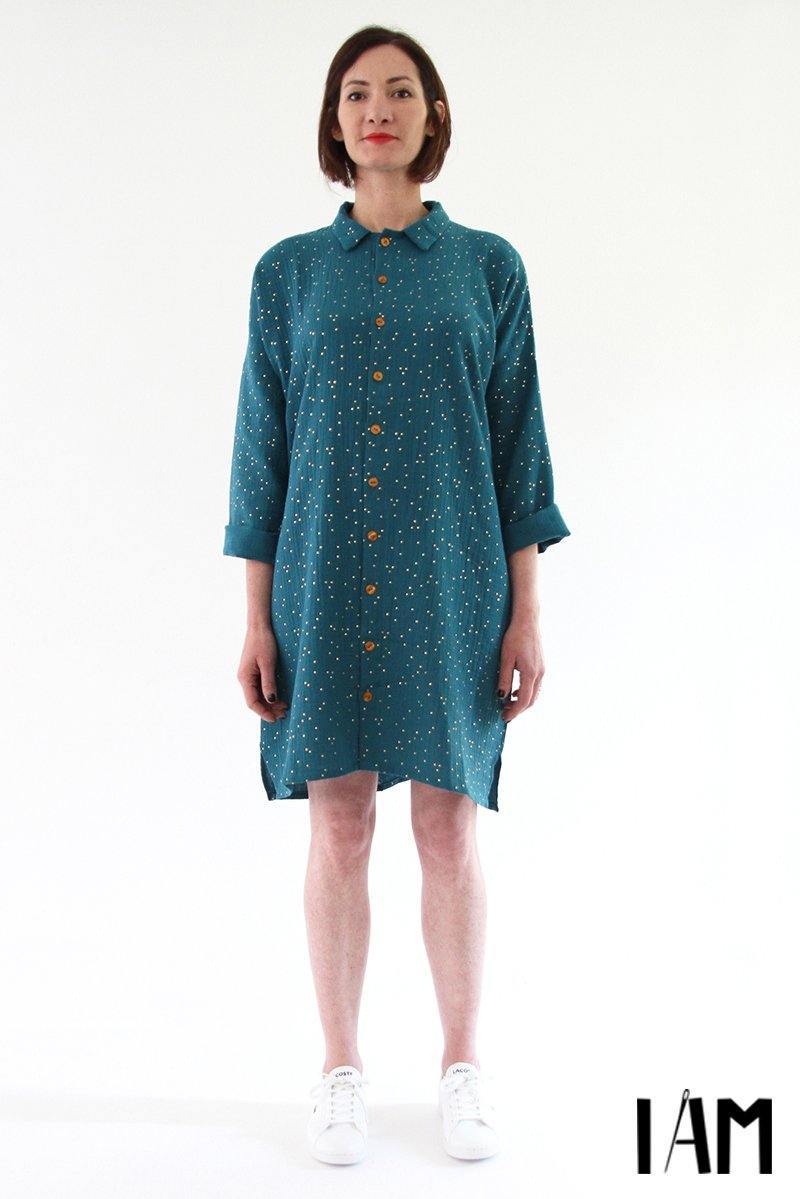 LUCIENNE Robe chemise ou Tunique Patron de couture pochette - L'atelier de Gaspard et Léonie