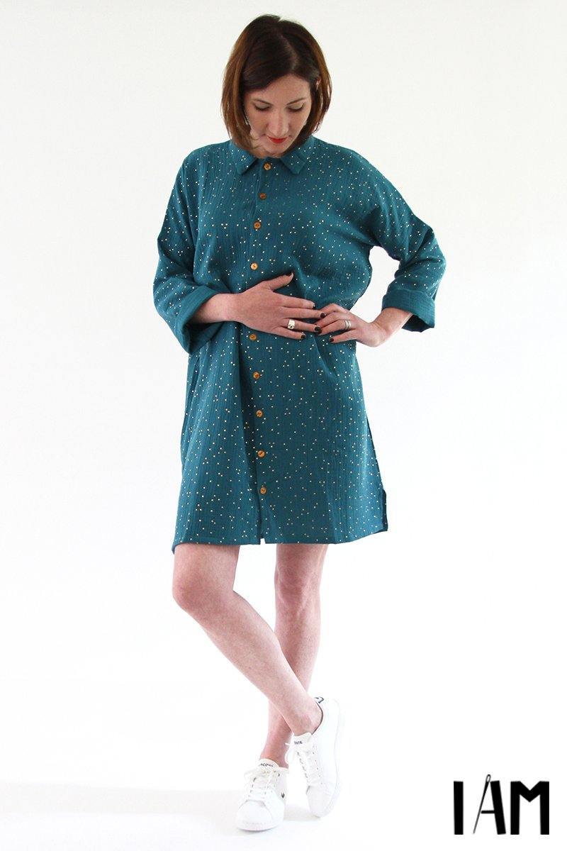 LUCIENNE Robe chemise ou Tunique Patron de couture pochette - L'atelier de Gaspard et Léonie