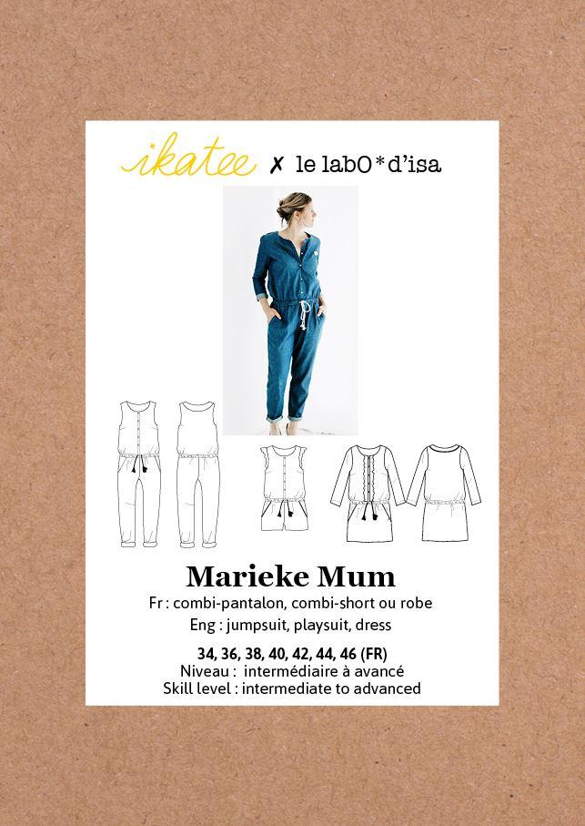 MARIEKE Mum Combi-Pantalon/Short ou robe Patron de couture pochette - L'atelier de Gaspard et Léonie