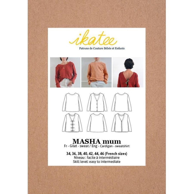 MASHA Mum Gilet-Cardigan-Sweat patron de couture pochette - L'atelier de Gaspard et Léonie